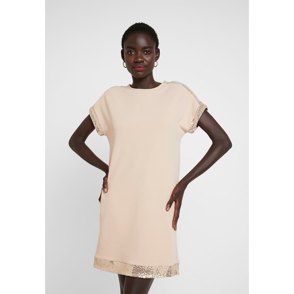 Dorothy Perkins Tall SEQUIN TRIM SHIFT Sukienka z dżerseju cream DOA21C07S