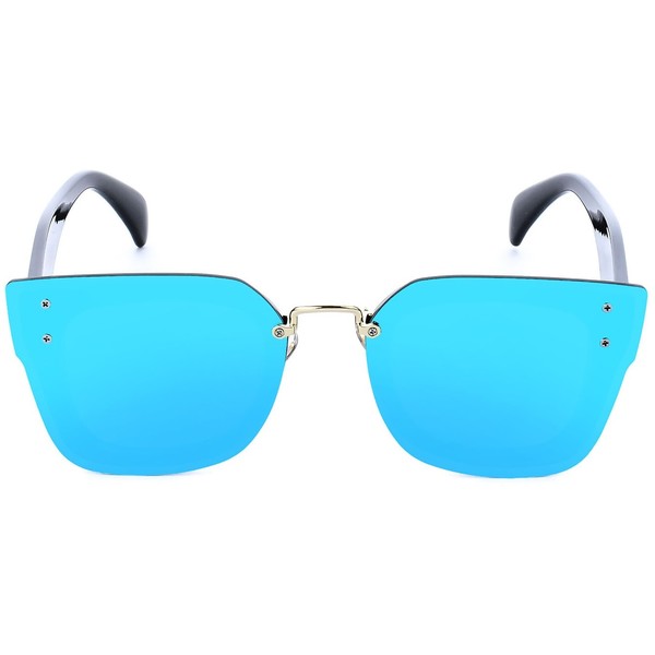 Primamoda Okulary przeciwsłoneczne z niebieskimi lustrzanymi szkłami 2U-S1972 BLACK