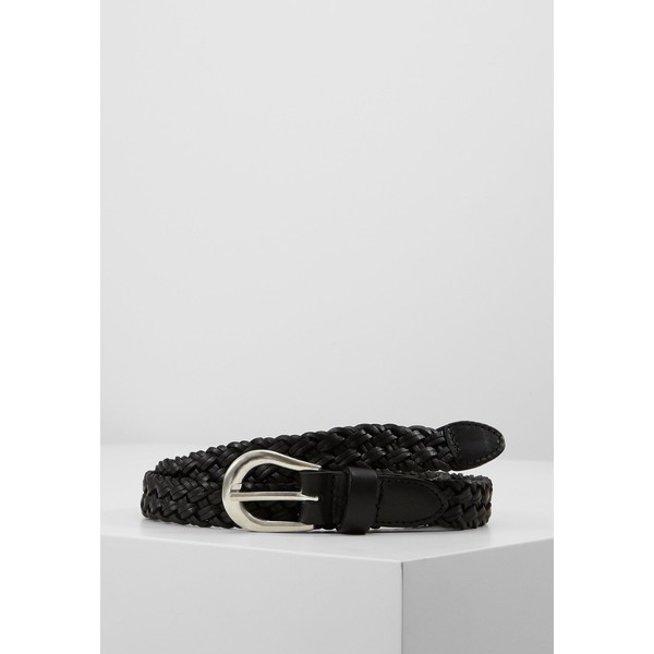 ONLY ONLHANNA BRAIDED JEANS BELT Pasek black/silver ON351D01E