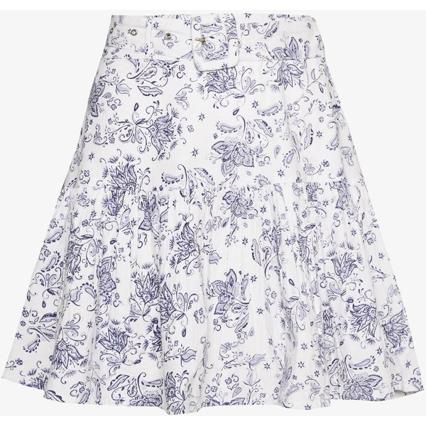 Nly by Nelly TWO TO TANGO SKIRT Spódnica trapezowa white/blue NEG21B01C