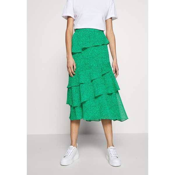Whistles SKETCHED FLORAL TIERED SKIRT Spódnica trapezowa green WH021B01C