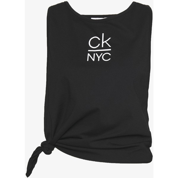 Calvin Klein Swimwear SIDE KNOTTED TANK Koszulka do spania black C1781H00Z