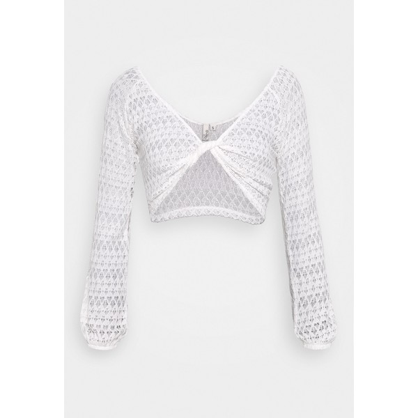 Nly by Nelly TWISTED CROP Bluzka white NEG21E04A