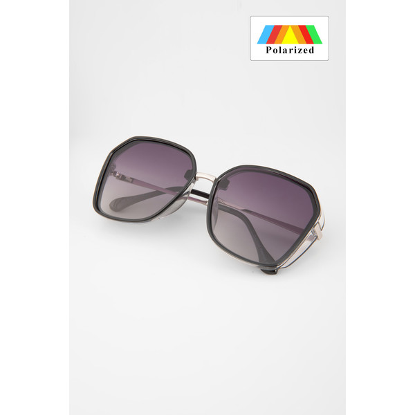 Quiosque Czarne geometryczne okulary z filtrem UV 400 5PD016299