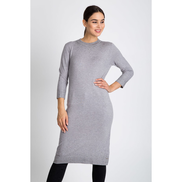 Quiosque Szara swetrowa sukienka z cekinami 6EY000201