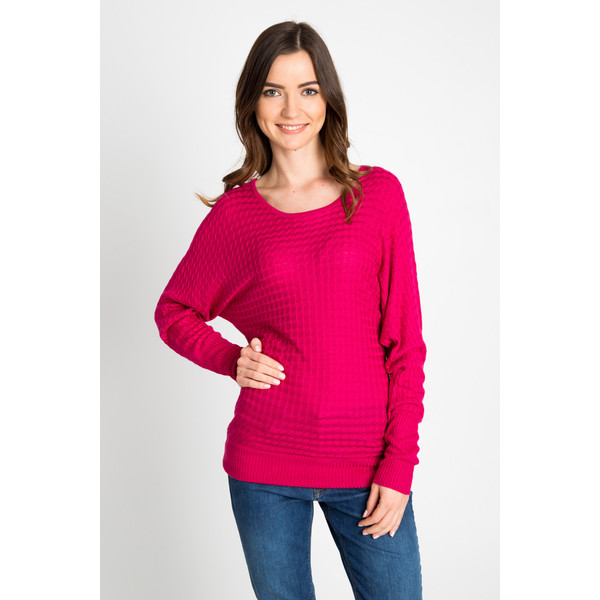 Quiosque Różowy sweter z ozdobnym splotem 6FD003503