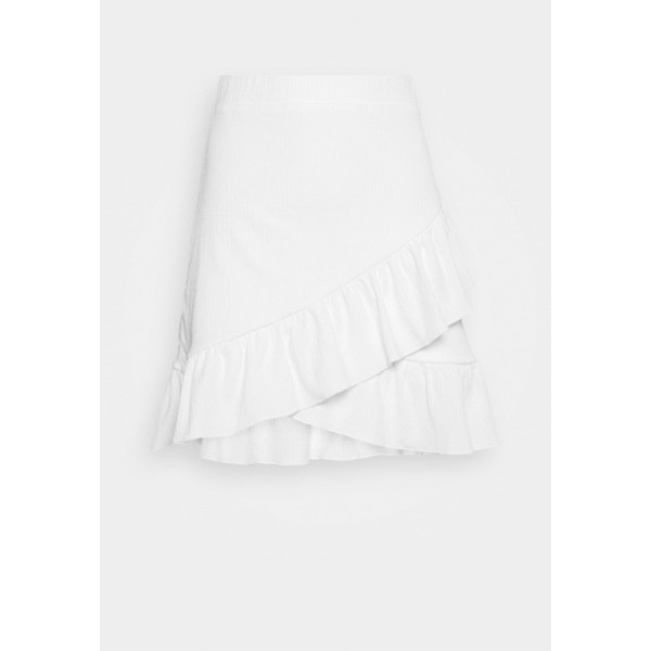 Nly by Nelly FRILL STRUCTURED SKIRT Spódnica mini white NEG21B01H