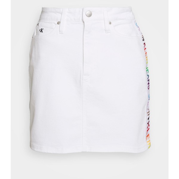 Calvin Klein Jeans SKIRT Spódnica jeansowa denim white C1821B03G
