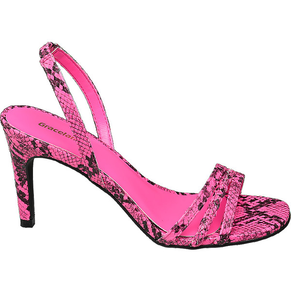 różowe sandały Graceland w wężowy wzór 1240011