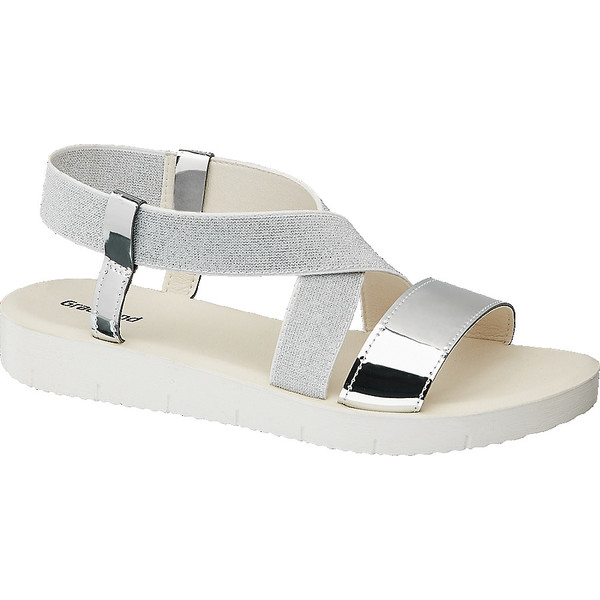 srebrno-białe sandały damskie Graceland 1210886