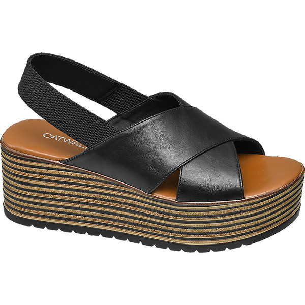 Catwalk czarne sandały damskie Graceland na platformie 1240081