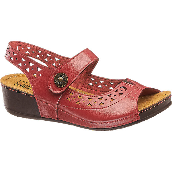 czerwone sandały damskie Easy Street ze skórzana wkładką 1220836