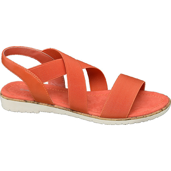 pomarańczowe płaskie sandały damskie Graceland 1210983