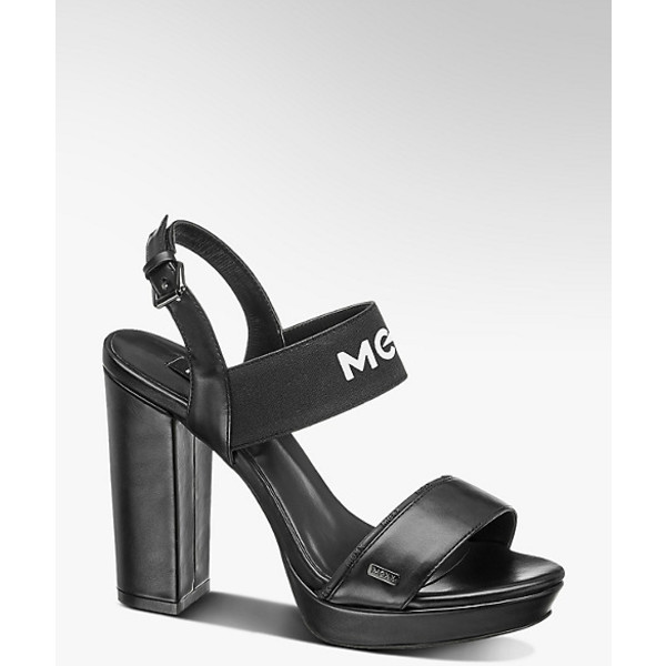 czarne sandały damskie MEXX z białym logo 1249090