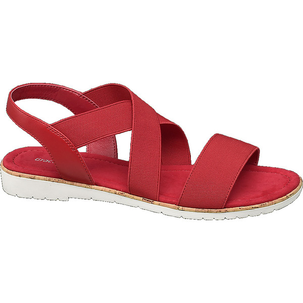 czerwone sandały damskie Graceland na białej podeszwie 1210855