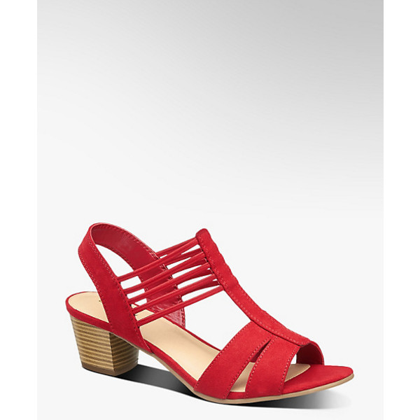 czerwone sandały damskie Graceland z elastycznymi paseczkami 1230014