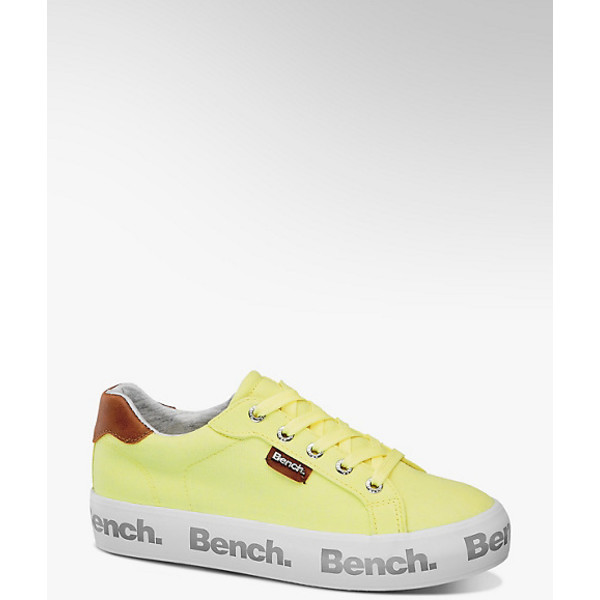 żółte sneakersy damskie Bench na białej podeszwie 1103092