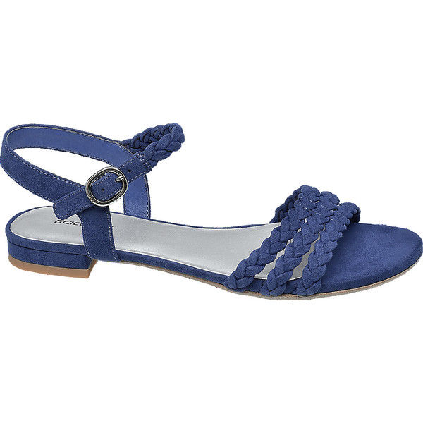 niebieskie płaskie sandały damskie Graceland 1210055