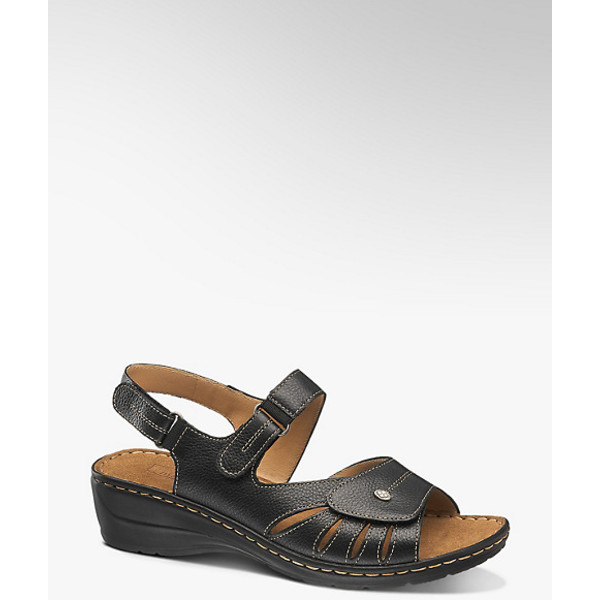 skórzane sandały damskie Medicus w kolorze czarnym, tęgość G 1120050