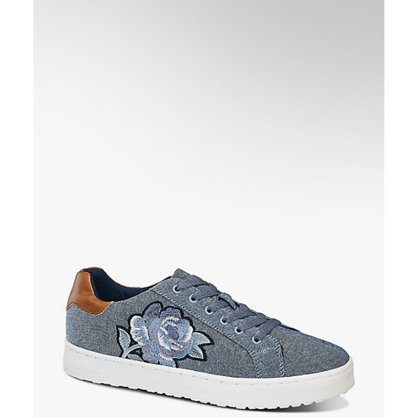 niebieskie sneakersy damskie Graceland z kwiatowym haftem 1102030