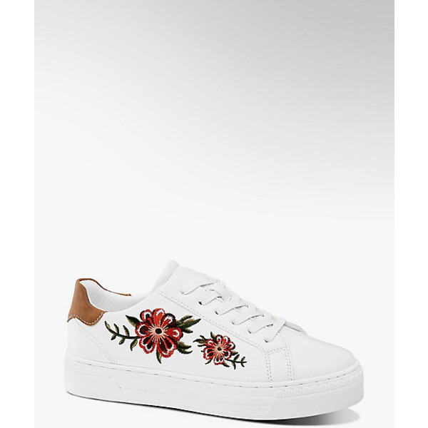 białe sneakersy damskie Graceland z kwiatowym haftem 1102026