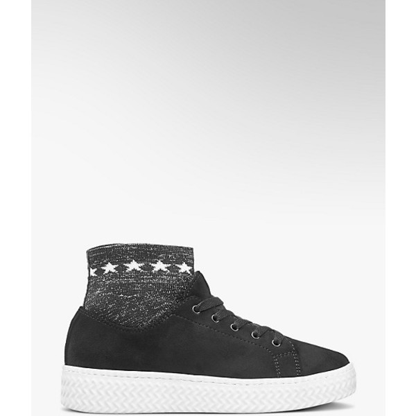 czarne sneakersy damskie Graceland z podwyższoną cholewką 1109777