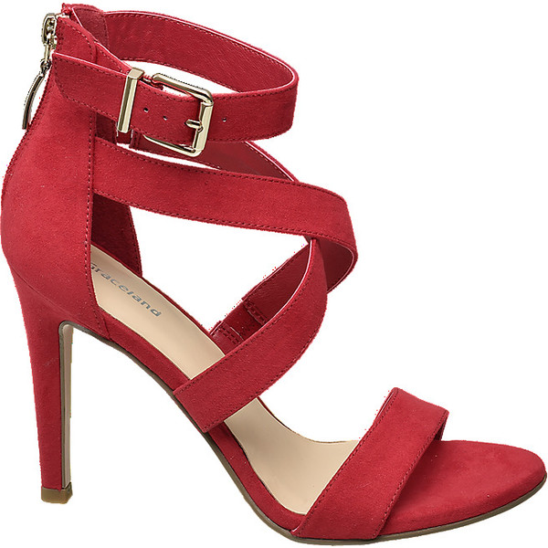 czerwone sandały damskie Graceland na szpilce 1174651