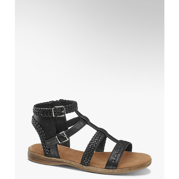 czarne sandały damskie Graceland typu rzymianki 1210646