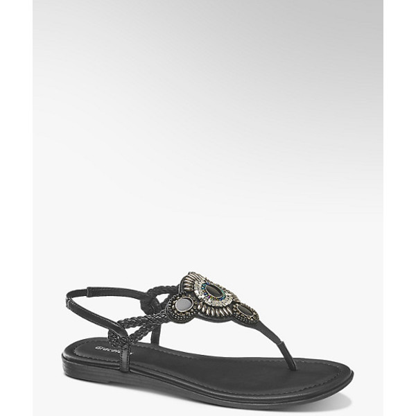 czarne sandały damskie Graceland w stylu etno 1210633