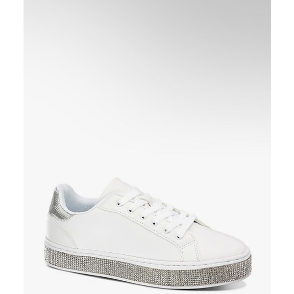 białe sneakersy damskie Graceland na błyszczącej podeszwie 1102673