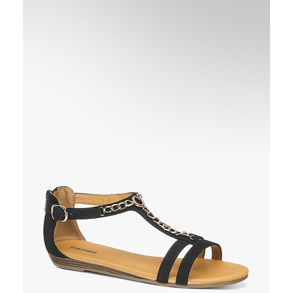 płaskie sandały damskie Graceland ozdobione łańcuszkiem 1210951