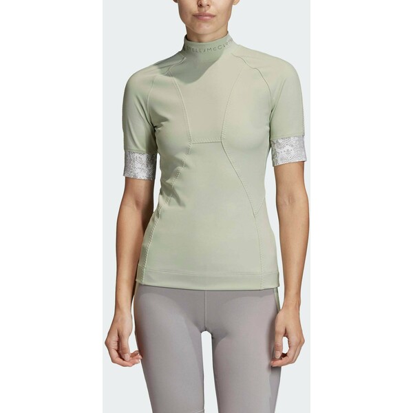 adidas by Stella McCartney HEAT.RDY FITTED T-SHIRT T-shirt z nadrukiem green AD741D07O
