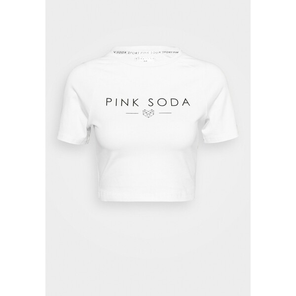Pink Soda ARIA TAPE T-shirt z nadrukiem white PIS41D009