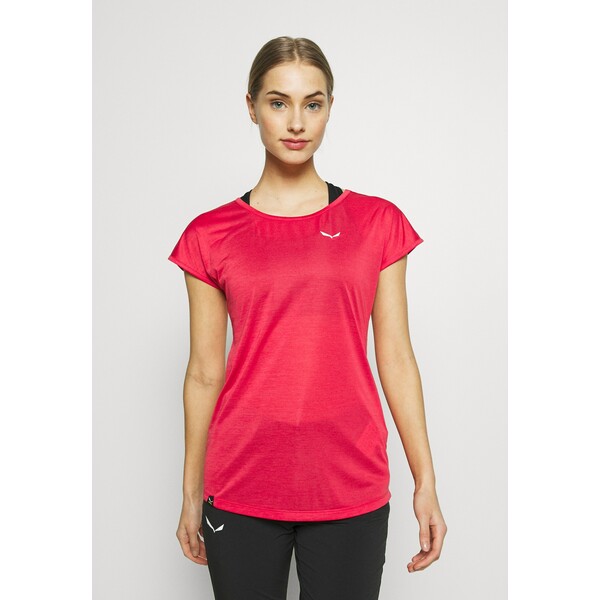 Salewa PUEZ DRY TEE T-shirt z nadrukiem rose/red melange S2041D001