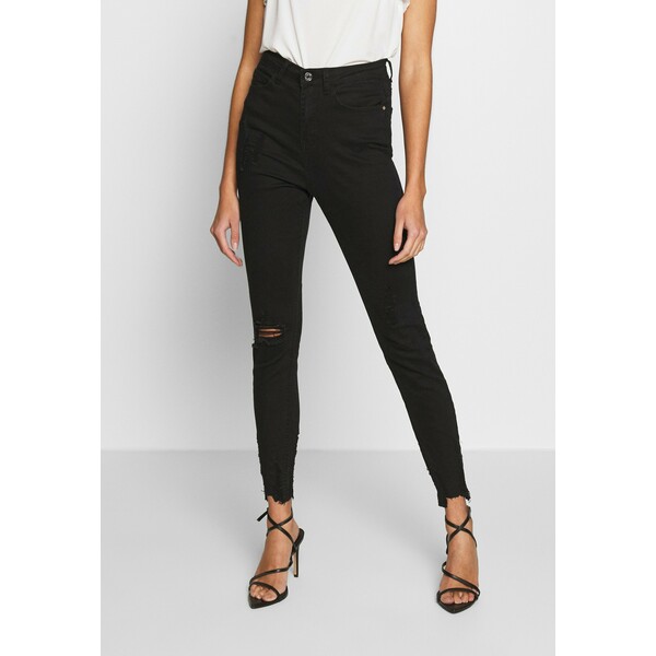 Missguided SINNER HIGHWAISTED DESTROYED Jeansy Skinny Fit black M0Q21N07X