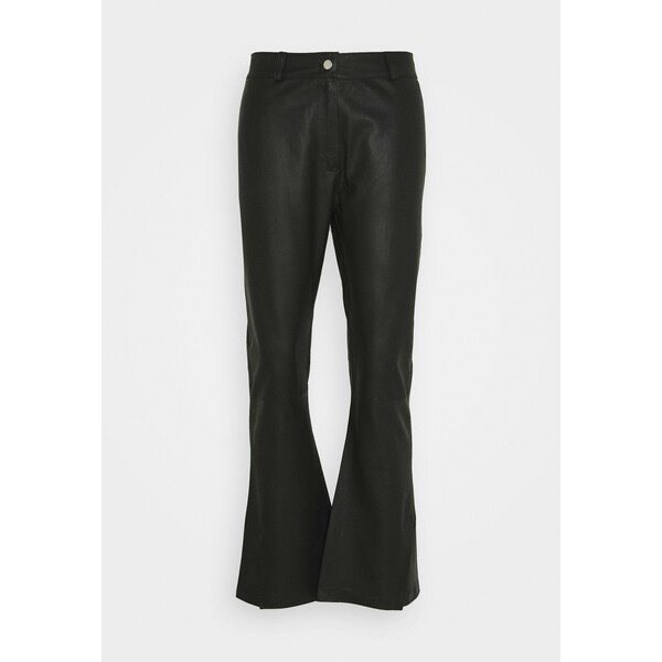 DEPECHE FLARE PANT Spodnie skórzane black DE321A001