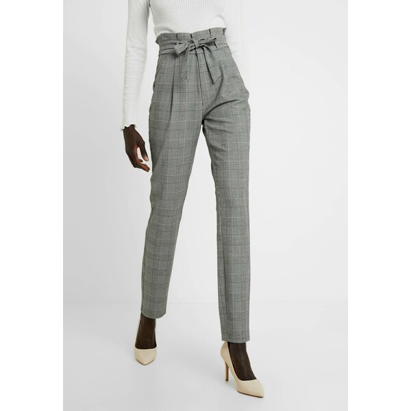 Vero Moda Tall VMEVA LOOSE PAPERBAG CHECK PANT Spodnie materiałowe grey/white VEB21A020