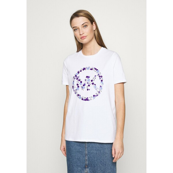 MICHAEL Michael Kors CIRCLE TEE T-shirt z nadrukiem white MK121D03W