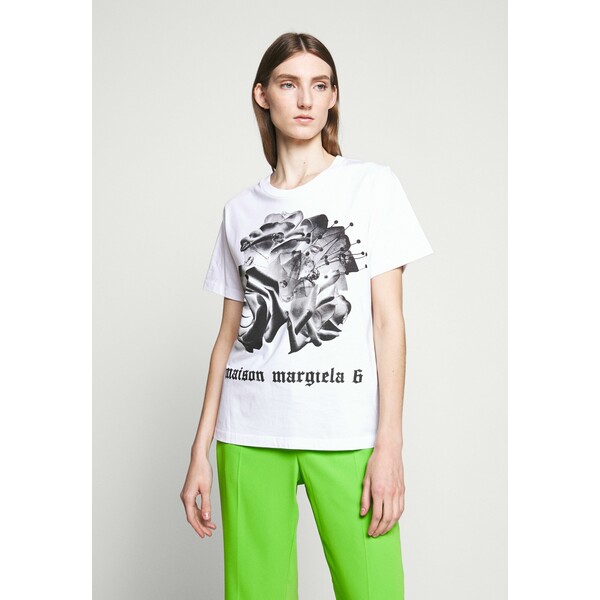 MM6 Maison Margiela SHORT SLEEVES T-shirt z nadrukiem bright white MMA21D009