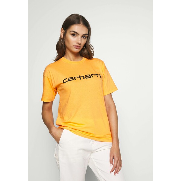 Carhartt WIP SCRIPT T-shirt z nadrukiem pop orange / black C1421D02L