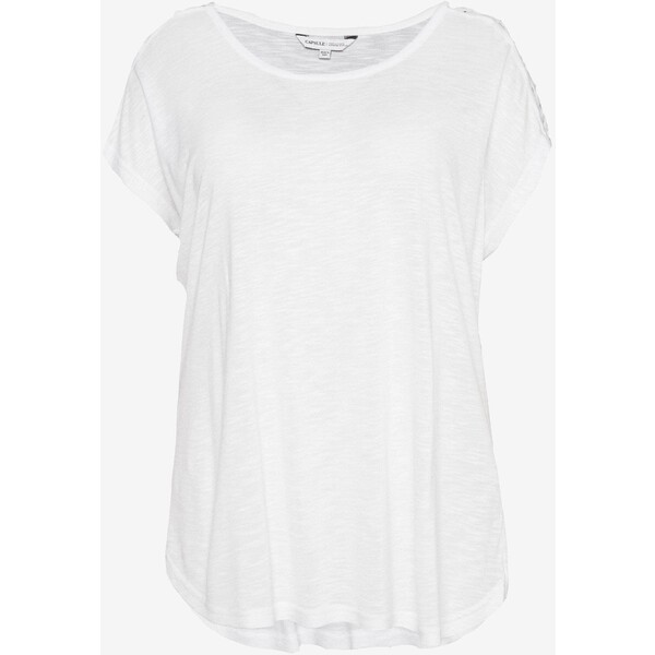 CAPSULE by Simply Be CRISS CROSS STRAP T-shirt z nadrukiem white CAS21D01Q