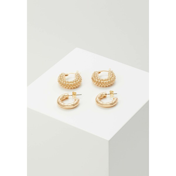 Pieces PCBALL HOOP EARRINGS 2 PACK Kolczyki gold-coloured PE351H0XL