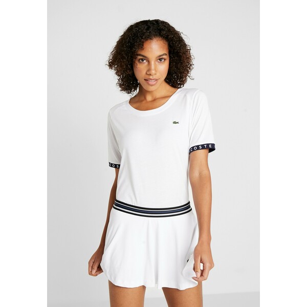 Lacoste Sport TENNIS T-shirt z nadrukiem white/navy blue L0641D01K