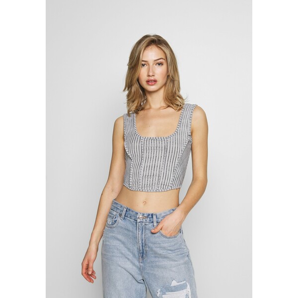 Missguided WIDE RIB CORSET WIDE STRAP YARN Top grey M0Q21D0FT
