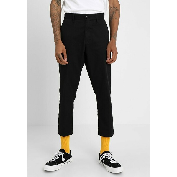 Obey Clothing STRAGGLER FLOODED PANTS Spodnie materiałowe black OB022E004
