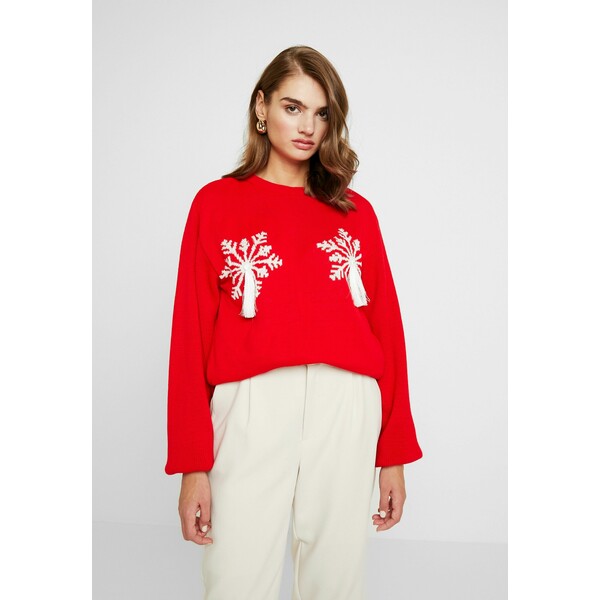 Missguided SNOWFLAKE JUMPER CHRISTMAS Sweter red M0Q21I052