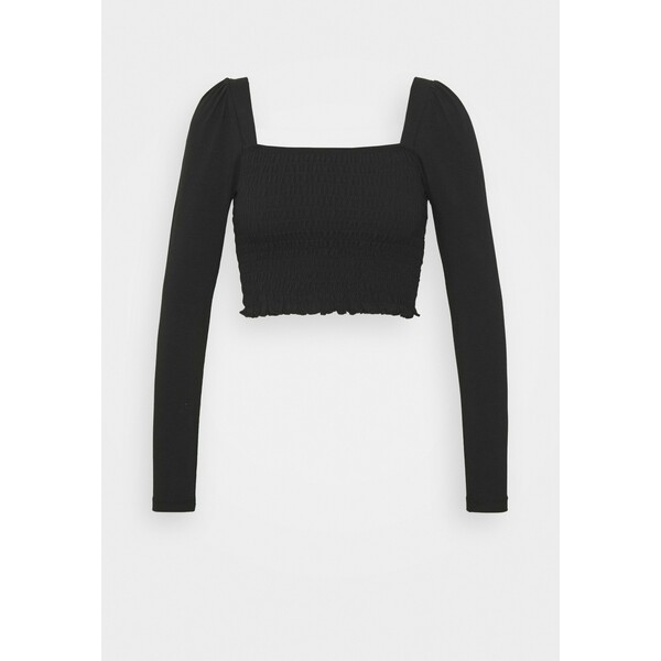 Topshop Petite SHIRRED Bluzka z długim rękawem black TQ021D026