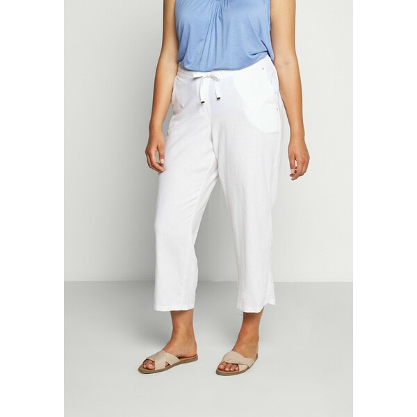 Evans SHORT WHITE LINEN BLEND TROUSER Spodnie materiałowe white EW221A06X