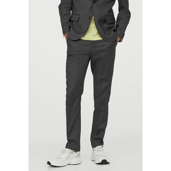 H&M Spodnie garniturowe Slim Fit - - ON 0714026050 Ciemnoszary melanż