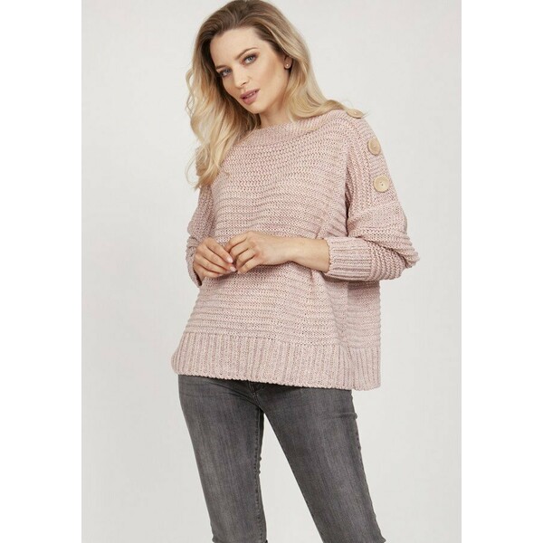 MKM swetry Sweter z guzikami - SWE218 pastelowy róż MKM